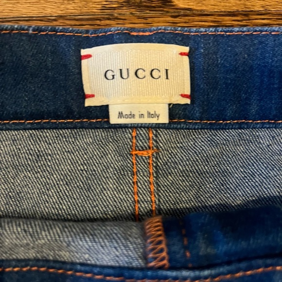 NWT Gucci kids GG Denim Skirt Light Blue Multi Color Jean Skirt 6 and 12 - Picture 4 of 5